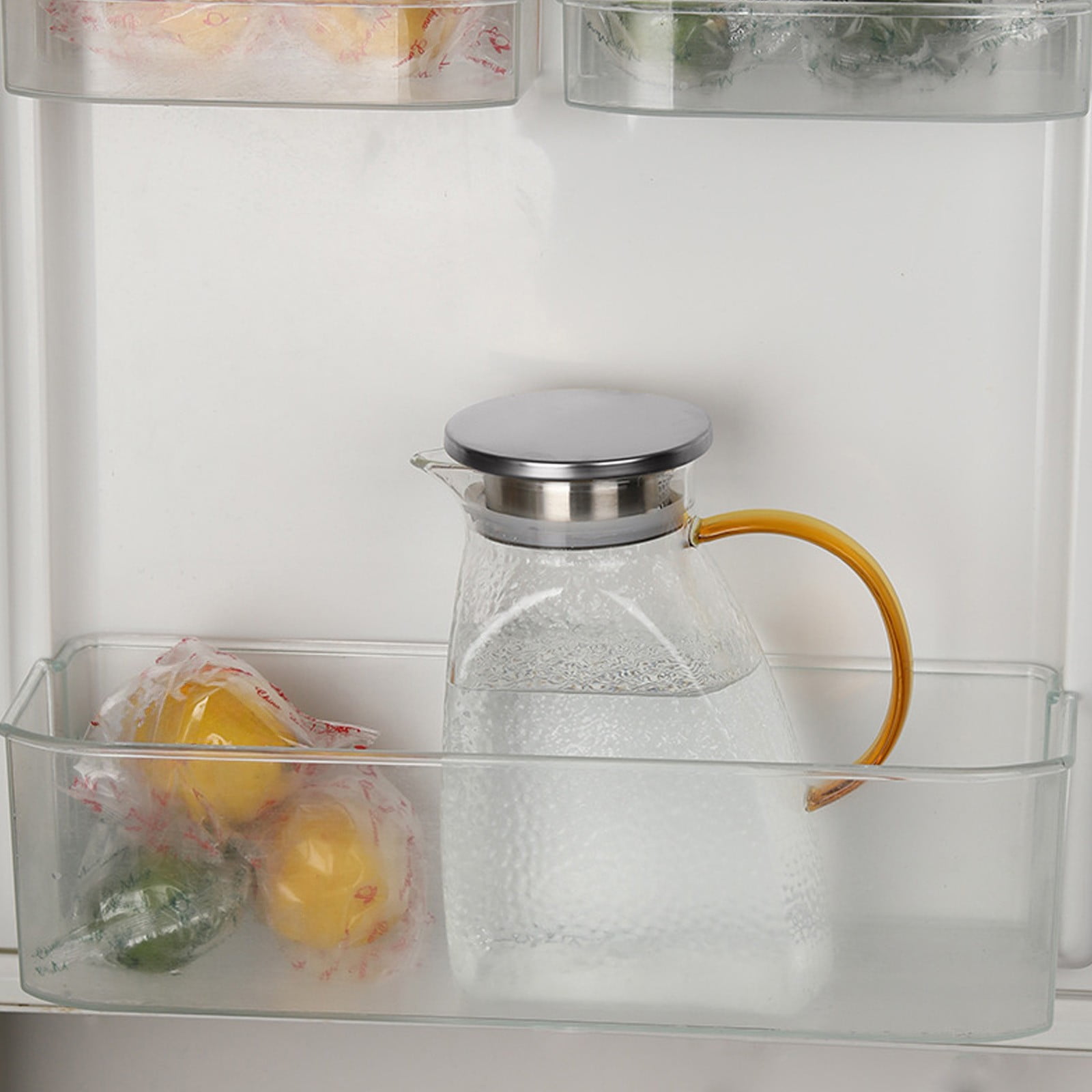 ViYW 1400ml Glass Pitcher with Lids for Fridge Glass Water Pitchers, Iced Tea Jugs for Fridge, Half Gallon Glass Water Jug for Cold Or Hot Beverages, Water,Tea, Milk