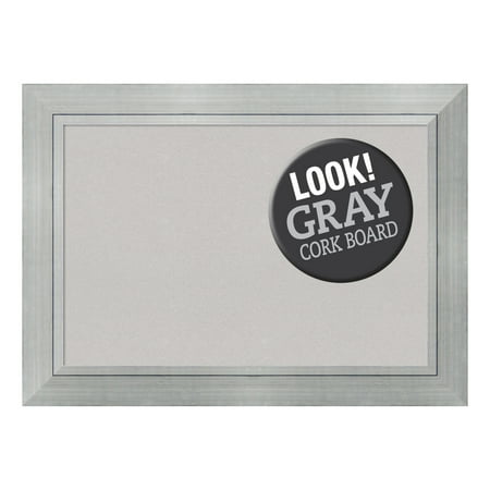 UPC: 0032231739503 | Amanti Art Grey Cork Board Wood Framed Romano Silver Bulletin Board 43 in. x 31 in.