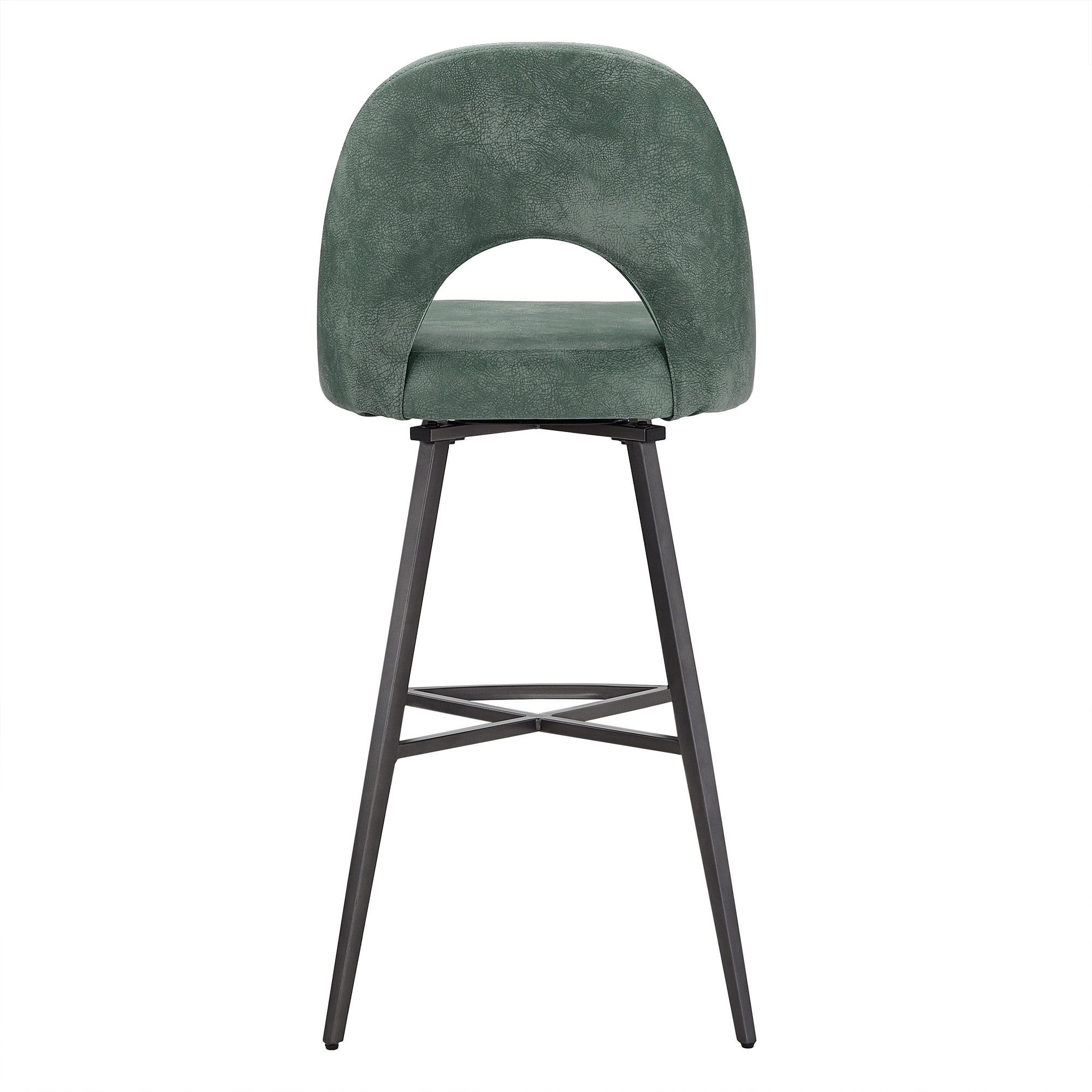 Weston Home Krista 29" Metal Swivel Mid-Back Bar Stools, Set of 2, Teal