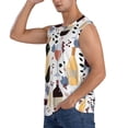 thumbnail image 3 of Bingfone Wine Bottles Glasses Pattern Men's Tank Tops Workout Sleeveless Tee Shirts Running Beach Tanks for Men-Small, 3 of 8