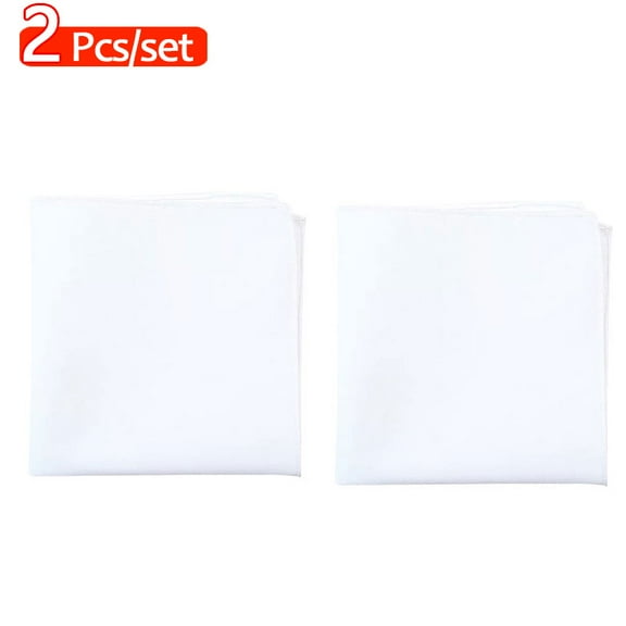 2Pcs Handkerchiefs for Men Cotton Linen Mens Handkerchiefs with Pocket Squares Holder White Hankies for Wedding Exercise