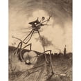 thumbnail image 3 of Henrique Alvim Corrêa 12x14 Black Modern Framed Museum Art Print Titled - Martians on the Move (1906), 3 of 5