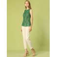 thumbnail image 3 of Blusa Sin Mangas De Encaje Con Forro Ojo De Cerradura Allegra K Para Mujeres Verde XS, 3 of 7
