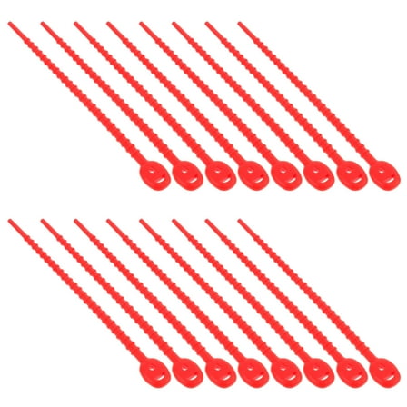 MLINS 16 Pcs Silicone Tie Travel Cable Ties 16.00X1.40X0.40CM Red