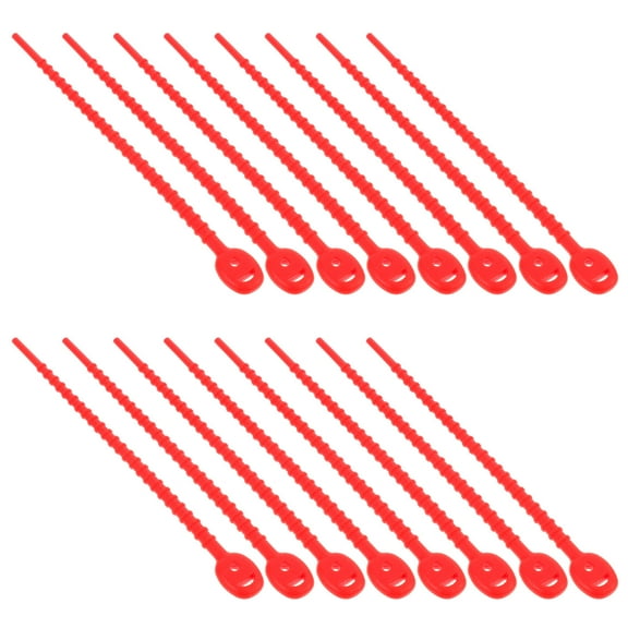 MLINS 16 Pcs Silicone Tie Travel Cable Ties 16.00X1.40X0.40CM Red