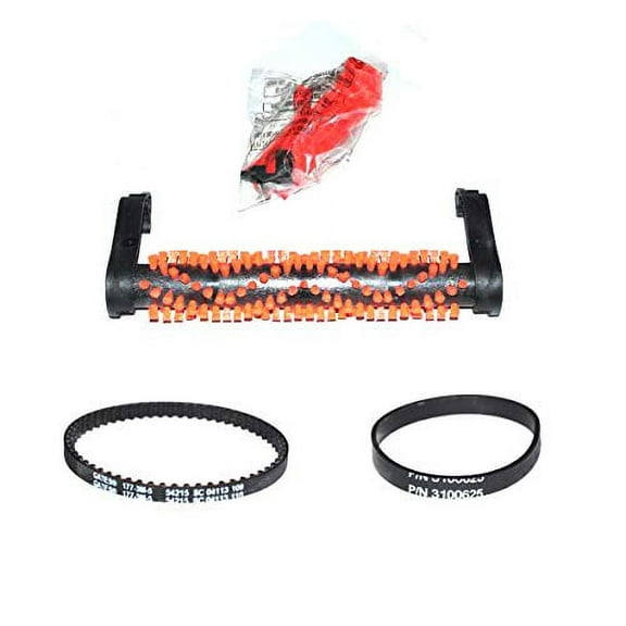 Replacement Part For Bissell 1601537 & 1601543 & 1601542 Vacuum Cleaner Brushroll with 1 Flat Belt and 1 Geared Belt Models 8852, 88524, 88523, 1887, 1200R, 1210, 12108, 88522, 8852R, 8852T, 9585