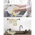 thumbnail image 5 of Yellow Orange Moroccan Kitchen Dish Towels for Drying Dishes Set of 4, Vintage Boho Geometric Pattern Gray Waffle Weave Microfiber Hand Tea Bathroom Towels Quick Dry & Absorbent Towel 12x12, 5 of 7