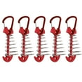 thumbnail image 1 of Tent Fixing Anchor Pegs, Anti Slip Easy Installation  Tent Stakes 5pcs Spring Buckle  For Fishing Blue,Red, 1 of 8