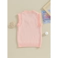 thumbnail image 4 of Bagilaanoe Toddler Baby Boy Girl Sweater Vest 6M 12M 18M 24M 3T 4T 5T Kids Lightweight Sleeveless V Neck Solid Color Pullover Knitted Tank Tops, 4 of 9