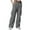 Gray, variant on CQONEPT Womens Cargo Pants Drawstring Elastic Waist Causal Trousers Wide Leg Athletic Outdoors Pants with 7 Pockets Beige M