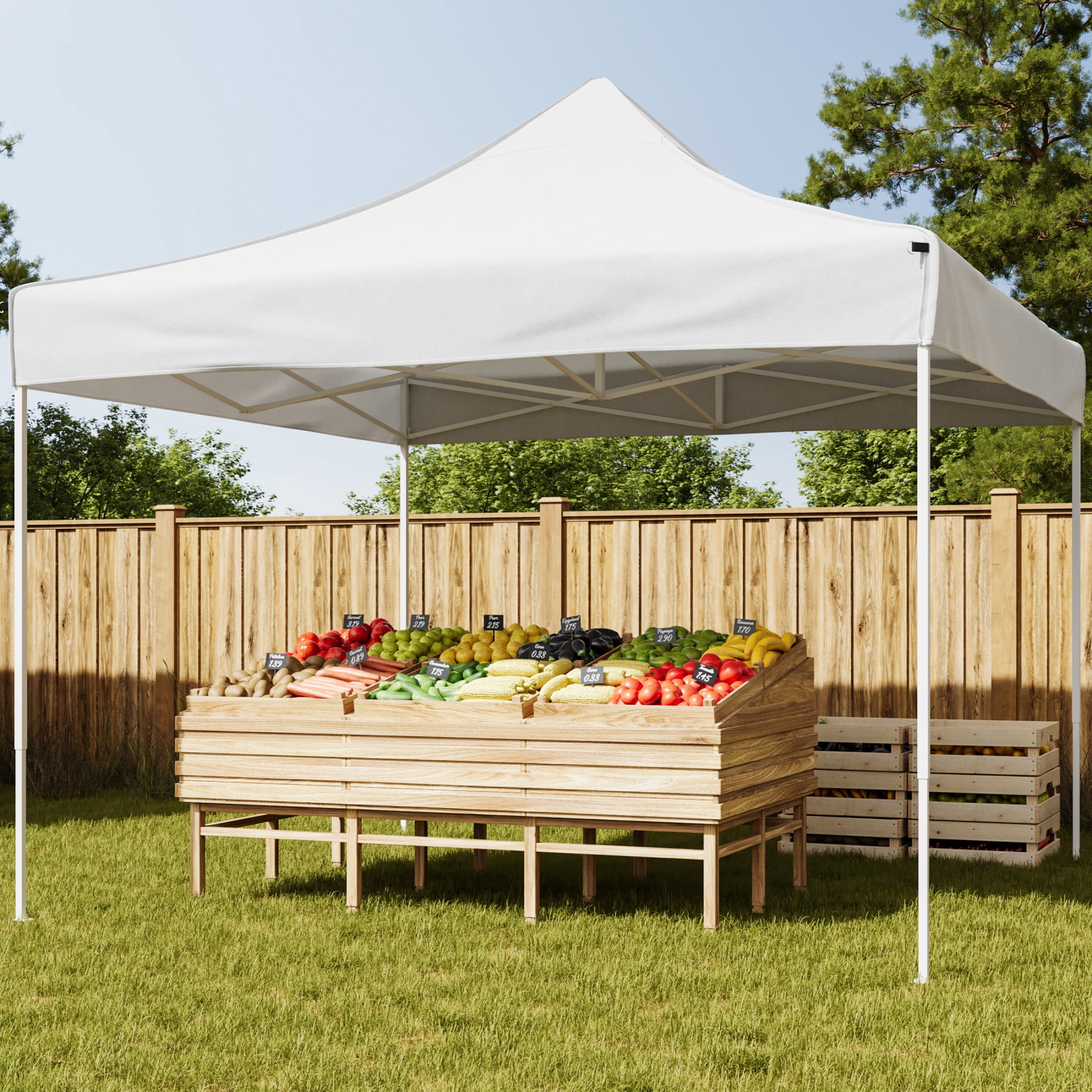 Stalwart 10x10 ft Pop Up Canopy Tent - UPF30 Beach Tent Sun Shelter, White