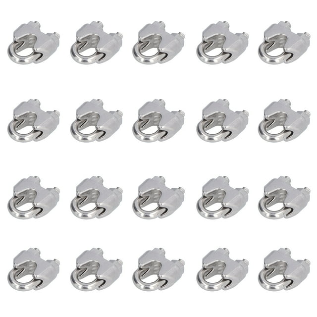 Wire Rope Clamp, 20Pcs Tight Connection Standard Thread Wear Resistance Stainless Steel Wires Clip Easy Operate for Cable Fixing M22mm,M33mm,M44mm,M55mm,M66mm,M88mm