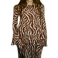 thumbnail image 4 of Robe Longue d'Automne pour Femmes Style Décontracté Imprimé Zèbre Manches Longues Col Évasé Jupe Slim Robe de Soirée, 4 of 7