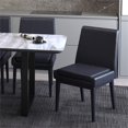 thumbnail image 3 of Pemberly Row Contemporary Faux Leather and Metal Dining Chair Set of 2 Black, 3 of 8