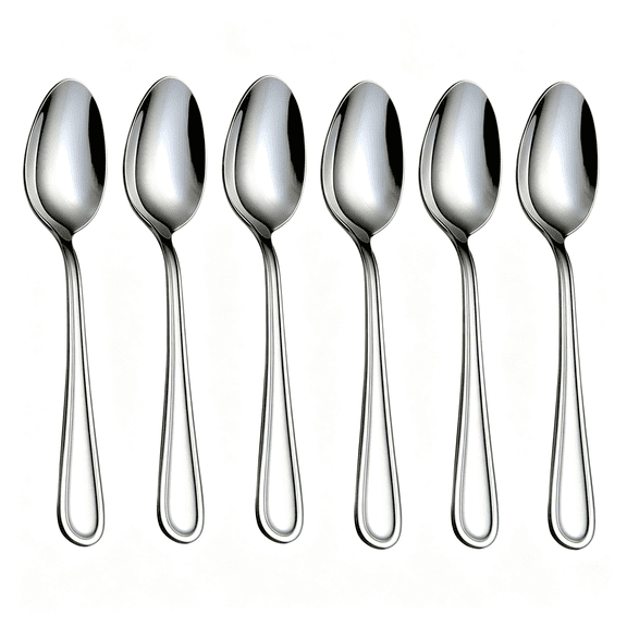 EXLEAF Teaspoons Stainless Steel 180 Tea Spoons 6 Pcs,6.29 Inches for Home,Kitchen Restaurant,Slilver Teaspoons Stainless Steel