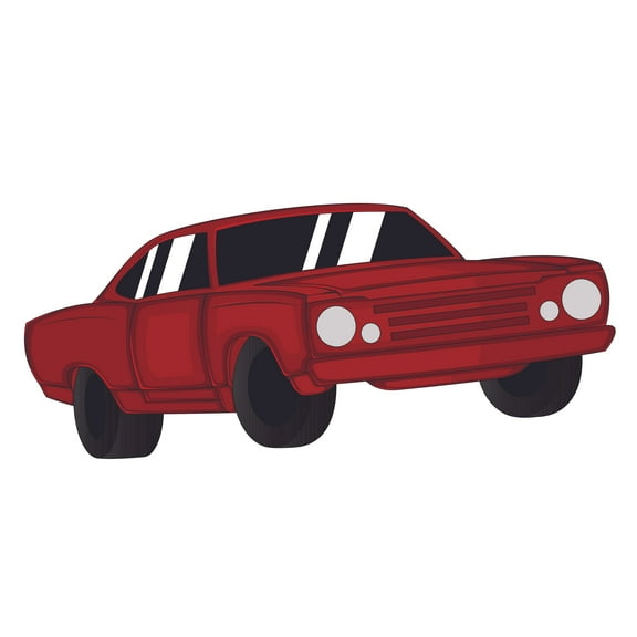 CARS & VEHICLES - Kids Teens Bedroom Box Type Old School Vehicle Décor Red Car Design Vinyl Adhesive Wall Decal Sticker - Home Living Room Vintage Classic Car Wall Decoration 10" x 4"