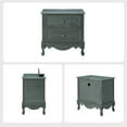 thumbnail image 3 of Wooden End Table with Charging Station Space 2 Drawers Table Living Room Blue, 3 of 7