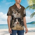 thumbnail image 5 of Daiia Cat Family Hawaiian Shirt for Men Gentle Cotton Regular Short Sleeve Casual-X-Large, 5 of 9