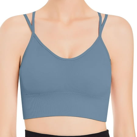 HCURIBAD Clearance! Wireless Bras  Womens Strappy Sports Bra for Yoga Running Athletic Gym Workout Fitness Tank Tops  Push up Bra  Backless Bra  Bras for Women A 2XL