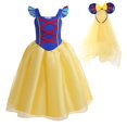 thumbnail image 1 of Disfraz de princesa Blancanieves para niñas, fiesta, graduación, malla, sin mangas, vestido largo de verano, ropa de Halloween para niños, vestido de noche 3T (Etiqueta 110) Gao Jinjia LED, 1 of 2