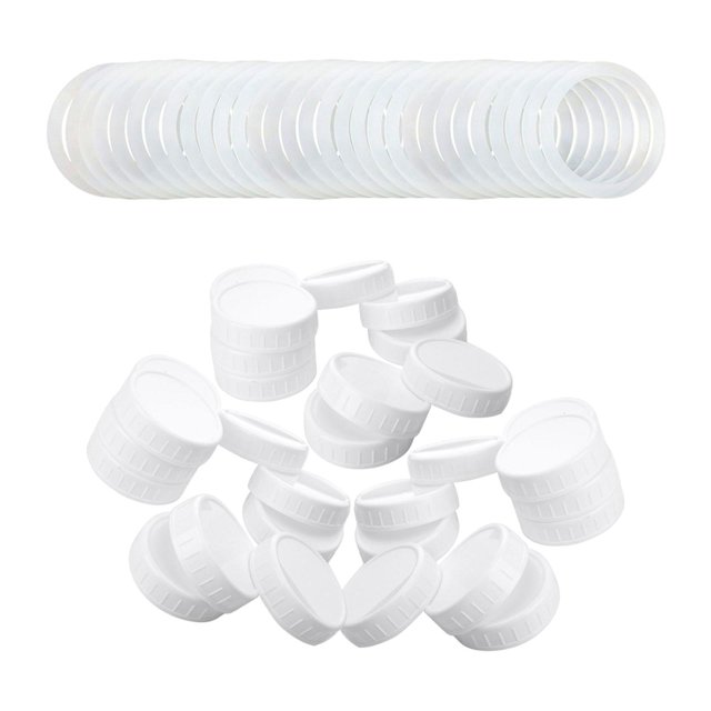 30 tapas para tarros Mason con anillos de sellado, para almacenamiento, boca regular y boca ancha. 86 mm