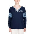 thumbnail image 4 of Women's New Era Navy Tennessee Titans Lace-Up Notch Neck Long Sleeve T-Shirt, 4 of 5