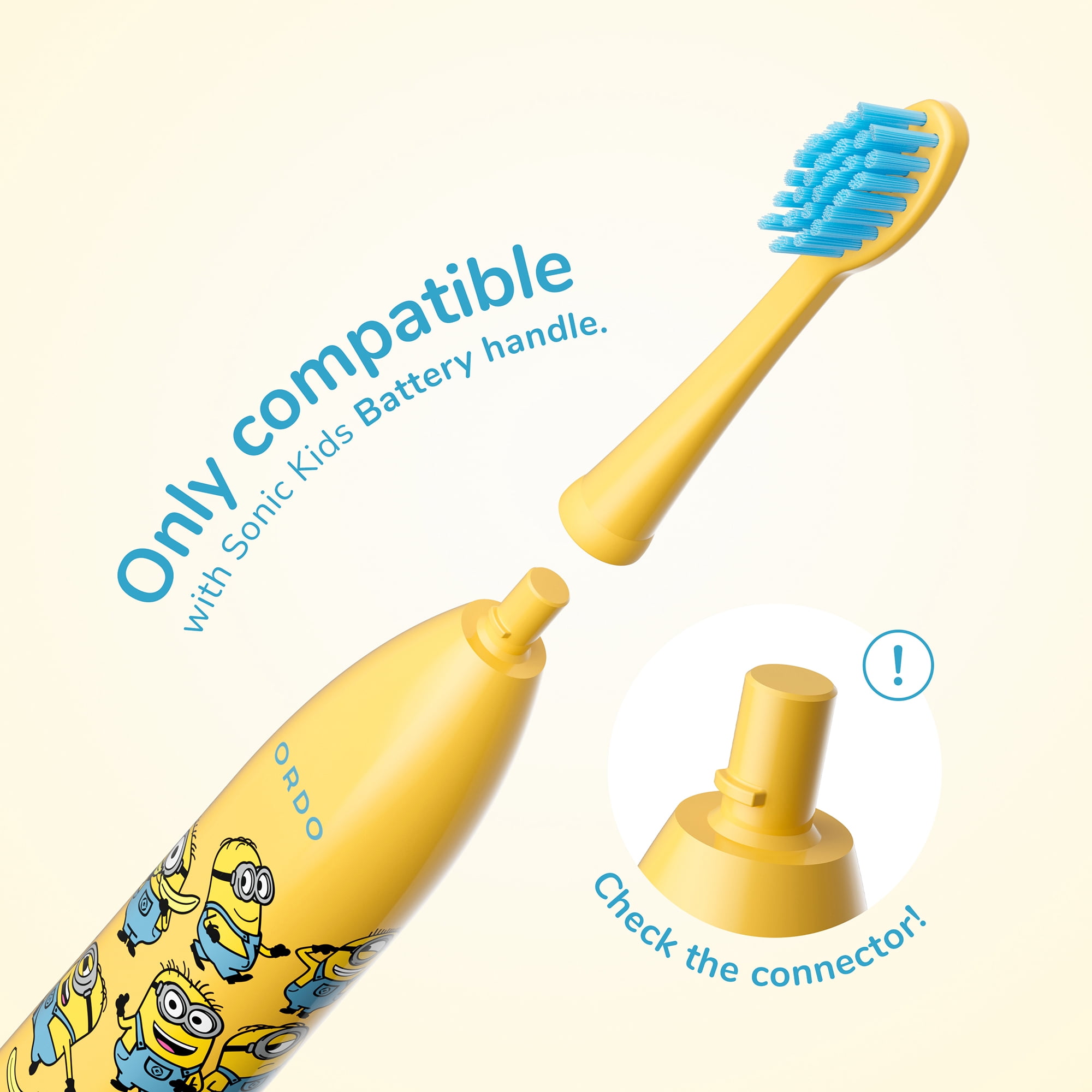 Ordo Sonic Kids Battery - Brush Heads - Minions 01 - 2 Pack