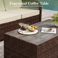 thumbnail image 5 of Mvpipi Outdoor Patio Furniture Set with Swivel Chairs and Ottoman, 6 Pieces All-Weather Wicker Patio Conversation Sets with Sofa and Coffee Table for Backyard, Porch, Balcony, Beige, 5 of 9