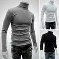 thumbnail image 2 of T-Shirt à Manches Longues Homme Automne Couleur Unie Mi-Haute, 2 of 8