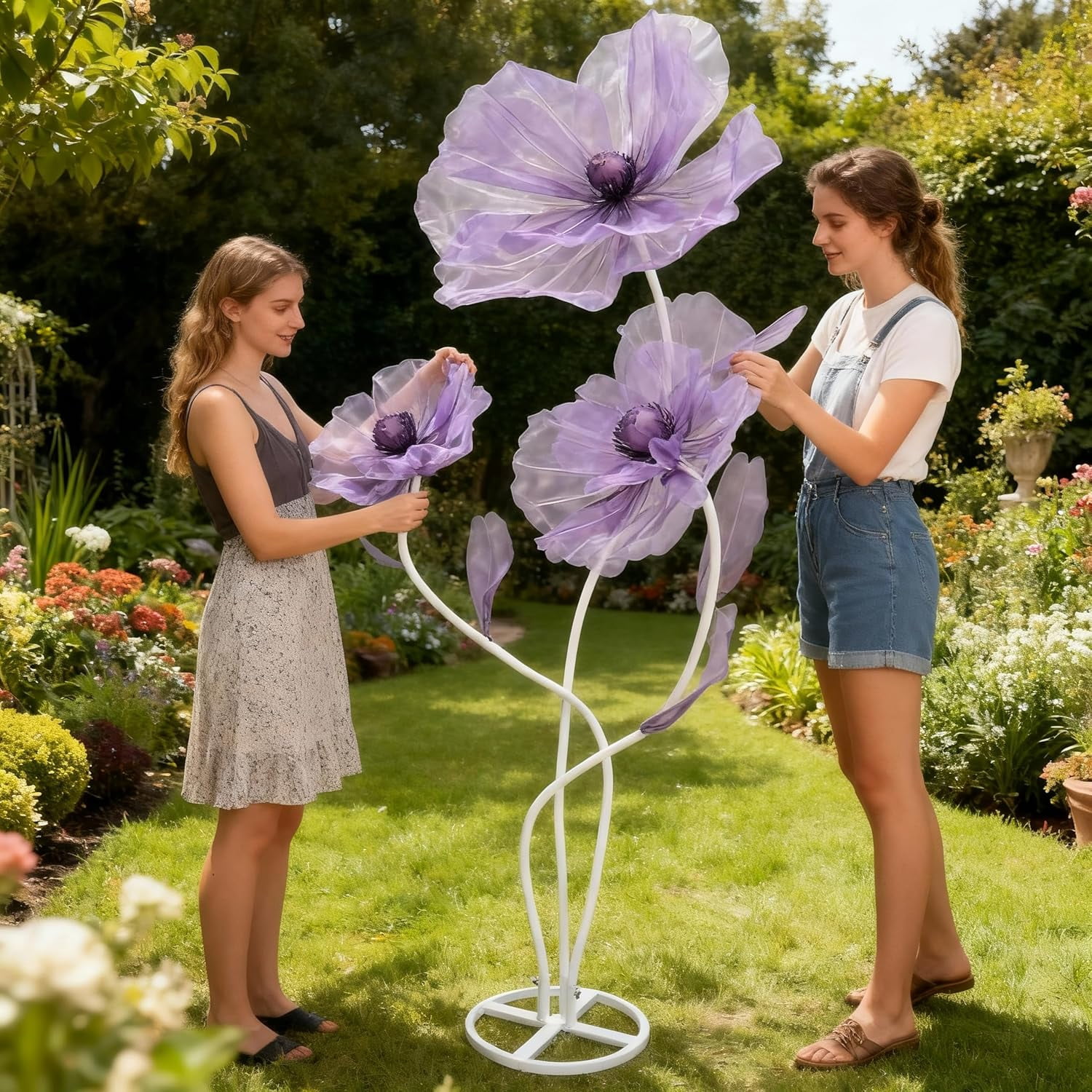 Giant Flowers for Decoration,3-Head Fake Flowers Artificial Silk Flower，Wedding Reception Essential Decoration,Party Banquet Background Decor,Home Decor