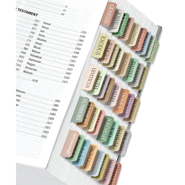 Etiquetas para Biblia con Código de Capítulos, Laminadas, Impresión Grande