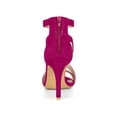 thumbnail image 2 of BLISSFUL STEP Women Zipper Ankle Strap Stiletto Heel Sandals Hot Pink 6, 2 of 6