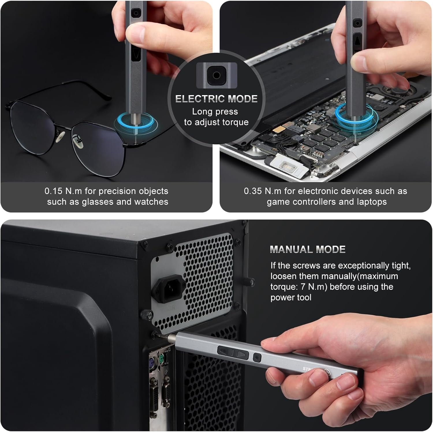 144-Piece Electric Precision Screwdriver Set, Cordless Rechargeable Power Screwdriver for PC, Laptop, Phone Repair