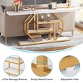 thumbnail image 6 of Fnova 70.9" Modern Console Table, Gold & White Faux Marble Extra Long Entryway Table, 4-Tier Narrow Sofa Table for Living Room, Hallway, Entrance, 6 of 14