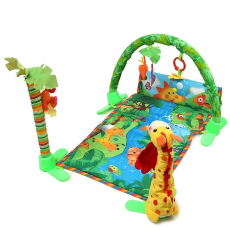 Baby Gyms And Playmats 3 In 1 Rainforest Musical Lullaby Activity Playmat Gym Toy Soft Play Mat Toddler Infant Hanging Toys