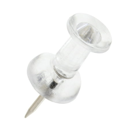 Bulldog Hardware Push Pin Thumb Tacks, Clear, 30 Pack