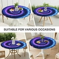 thumbnail image 7 of Blue Purple Tie Dye Mandala Pattern Round Fitted Tablecloth with Elastic Edge,Dining Table Cover Waterproof,Outdoor Round Tablecloth for Camping,Dining,Indoor and Outdoor, 7 of 7