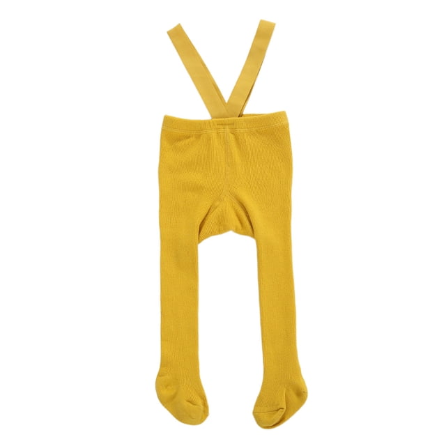 ITFABS Newborn Baby Suspender Overall Pantyhose Solid Color High Waist Ribbed Knit Tights Infant Spring Autumn One-piece Leggings