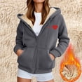 thumbnail image 7 of FNFHFY Zip Up Hoodies for Women Sherpa Lined Cute Graphic Hoodie Drawstring Hooded Sweatshirts Fall Winter Thicken Warm Jacket with Pockets, 7 of 7
