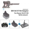 thumbnail image 2 of Adaptador de batería V6/V7/V8 para Dyson (SV04, SV03, SV09, DC59, DC58, DC62, V6 Animal, Motorhead, Slim). Compatible con batería Craftsman 20V V20 Li-ion. Reemplazo para aspiradora inalámbrica., 2 of 5