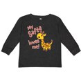 thumbnail image 3 of Inktastic My Safta Loves me- cute giraffe Boys or Girls Long Sleeve Toddler T-Shirt, 3 of 5