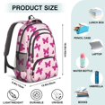 thumbnail image 3 of Butterfly and Glitter Pink Pattern Backpack for School, Cute School Bag with Adjustable Shoulder Straps and Padded Back, 16.9"x12.6"x5.9", 3 of 3