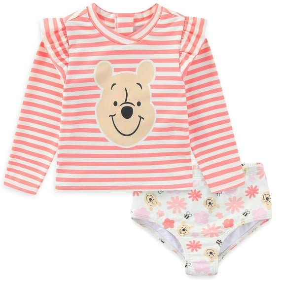 Disney Winnie The Pooh UPF 50  Long Sleeve Guard & Bikini Bottom (Girls), 2 Piece Set, Sizes 12M-24M
