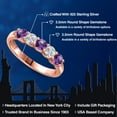 thumbnail image 2 of Gem Stone King 18K Rose Gold Plated Silver Purple Amethyst and Lab Grown Diamond Wedding-Bands Ring for Women | 0.82 Cttw | Round 3.5MM | Gemstone February Birthstone | Size 5, 2 of 6