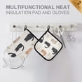 thumbnail image 4 of Yayeee Oven Mitts and Pot Holder Set of 4 Heat Resistant Kitchen Gloves Baking Hot Pad, Cute Cartoon Cats, 4 of 5