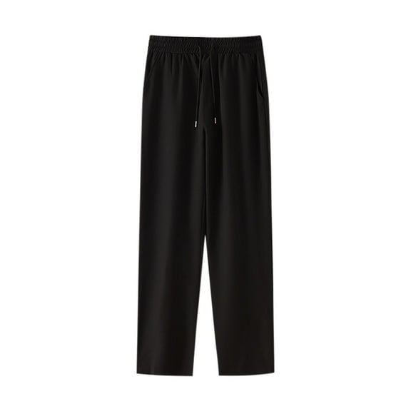 Men's Plus Size Sweatpants Casual Stretchy Straight Leg Drawstring Pants Baggy Outdoor Running Pockets Athletic Pant