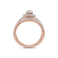 thumbnail image 4 of AFFY 10K Solid Rose Gold Princess & Round Lab Created Moissanite Diamond Halo Bridal Set Ring-6, 4 of 8