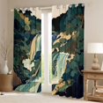 thumbnail image 2 of jejeloiu Boho Bohemian Waterfall Curtains Pack of 2 (42x84 Each),Natural Scenery Curtains Blackout,Green Beige Bedroom Curtains For Men Women,Luxury Bedroom Decor, 2 of 6
