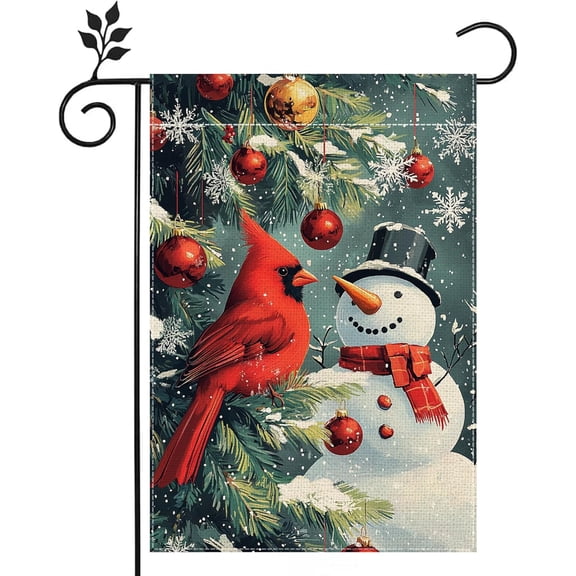 Christmas Garden Flag for Outside Snowman Garden Flag Winter Yard Flag 12x18 Inch Double Sided for Outdoor Yard Porch Lawn Decoration