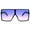 Black Blue Pink, variant on Oversize Shield Rectangular Robotic Futuristic Flat Top Mob Sunglasses Black Blue Pink